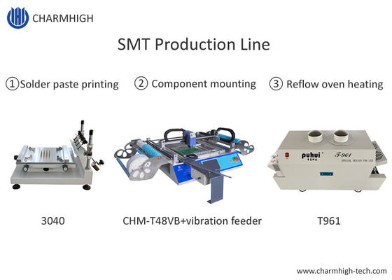 Geavanceerde SMT-Productielijn, 3040 stencilt Printer/de Machine van CHMT48VB Pnp/Terugvloeiingsoven T961