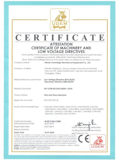 China CHARMHIGH  TECHNOLOGY  LIMITED Certificaten