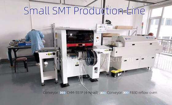 Hoogprecisie 4-kop CHM-551P SMT-productielijn met 4-zone reflowoven voor PCB-assemblage