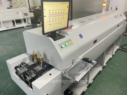 PC6635 Spoor + PC Control Loodvrije terugstroomoven 2200*350mm 6 temp Zones Soldering Machine