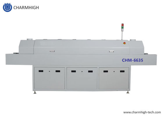 635 Terugstroomoven 6 Temperatuurzones (boven6+onder6) 2200*350mm SMT Terugstroomsoldeermachine