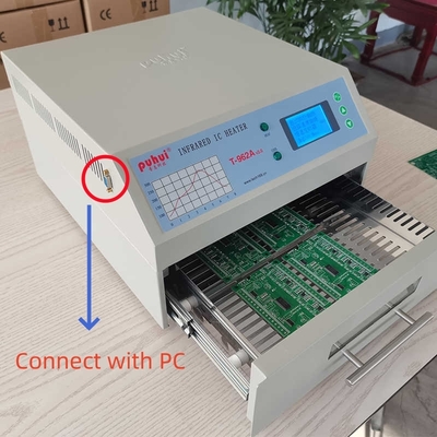 Mini Reflow Oven 300*320mm 1500w T962A met Uitlaat IC Heater Infrared Welding Station
