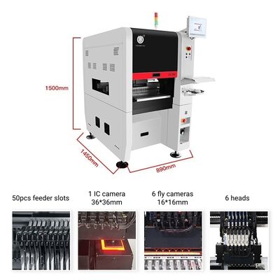 Bestseller 6-koppen TC06 Pick and Place Machine gietijzeren frame SMT Chip Mounter