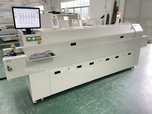 PC6635 Spoor + PC Control Loodvrije terugstroomoven 2200*350mm 6 temp Zones Soldering Machine