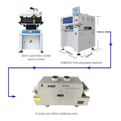 CHM-551 SMD-productielijn SMT-assemblagelijn Hoge precisie 4 koppen PCB-robot
