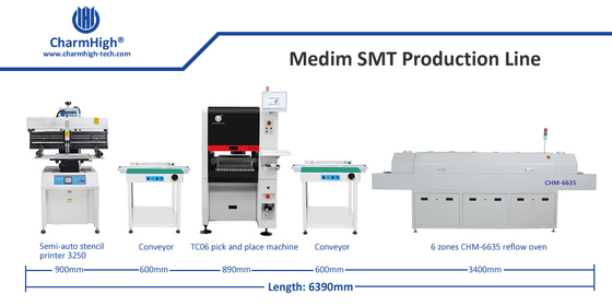 Middelgrote SMT productielijn, 6 koppen TC06 Full PCB Assembly PCBA Manufacturing