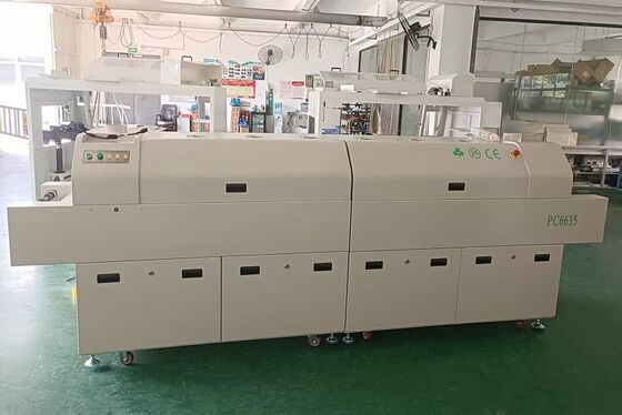 Split-Type 6-Zone SMT Reflow Oven PC6635 Modulair Ontwerp voor Loodvrij Solderen